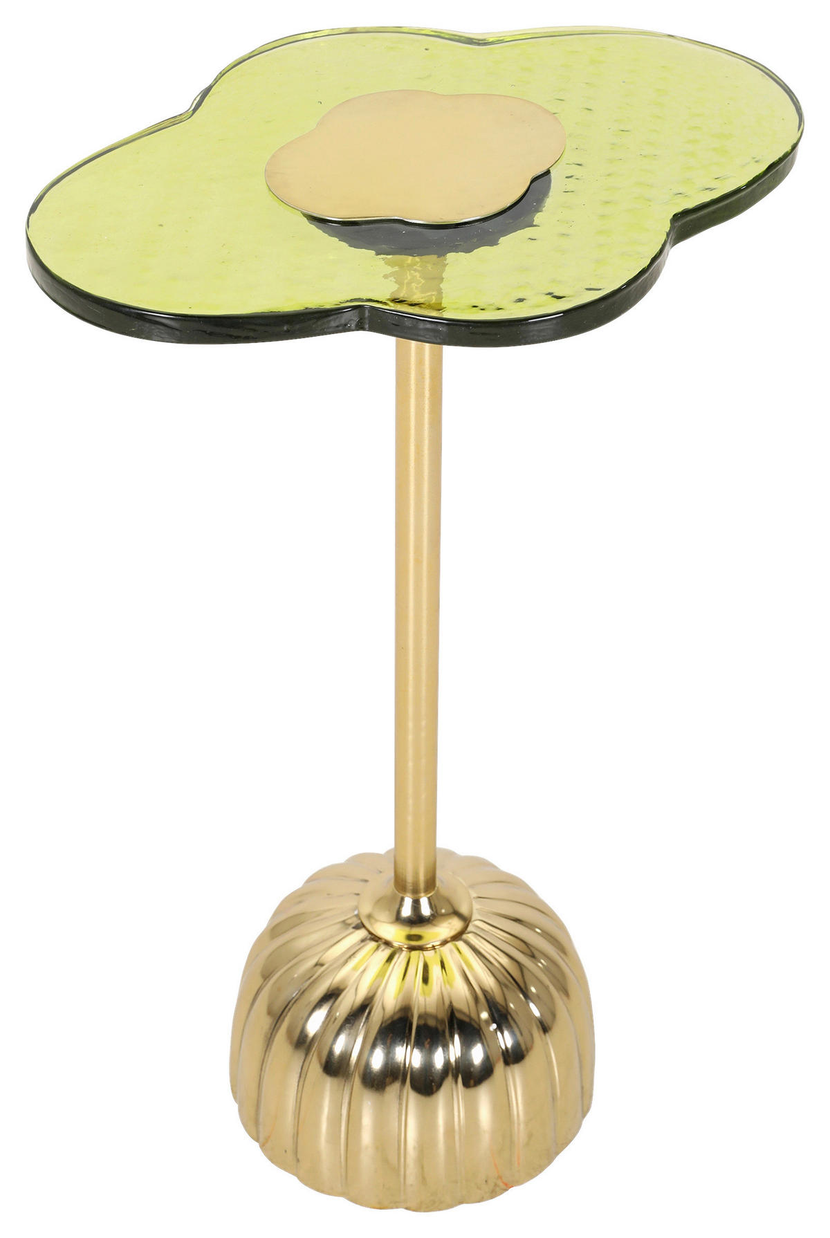 BEISTELLTISCH 28/38/60 cm Goldfarben, Olivgrün organisch  - Goldfarben/Olivgrün, Design, Glas/Metall (28/38/60cm) - Landscape