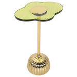 BEISTELLTISCH 28/38/60 cm Goldfarben, Olivgrün organisch  - Goldfarben/Olivgrün, Design, Glas/Metall (28/38/60cm) - Landscape