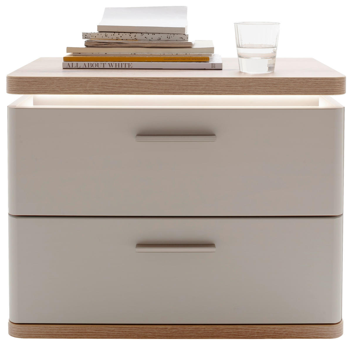 NACHTSCHRANK 60/48/41 cm  - Kaschmir/Eichefarben, Design, Holzwerkstoff/Metall (60/48/41cm) - Venda