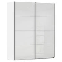 SCHWEBETÜRENSCHRANK 181/223/68 cm 2-türig Weiß  - Alufarben/Weiß, Basics, Glas/Holzwerkstoff (181/223/68cm) - Novel