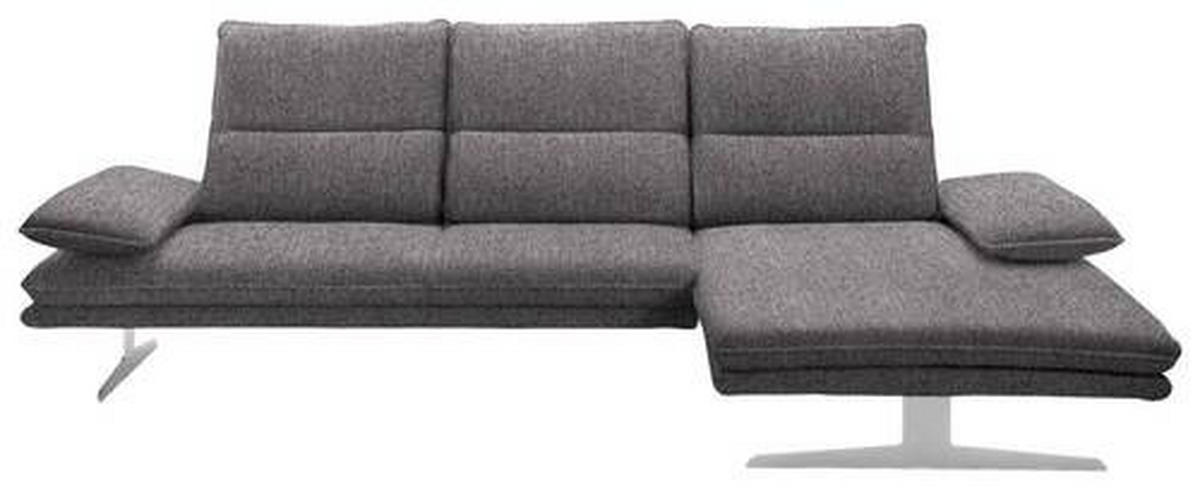 ECKSOFA 16777 BRIDGE - Edelstahlfarben/Grau, Design, Textil/Metall (291/164cm) - Chilliano