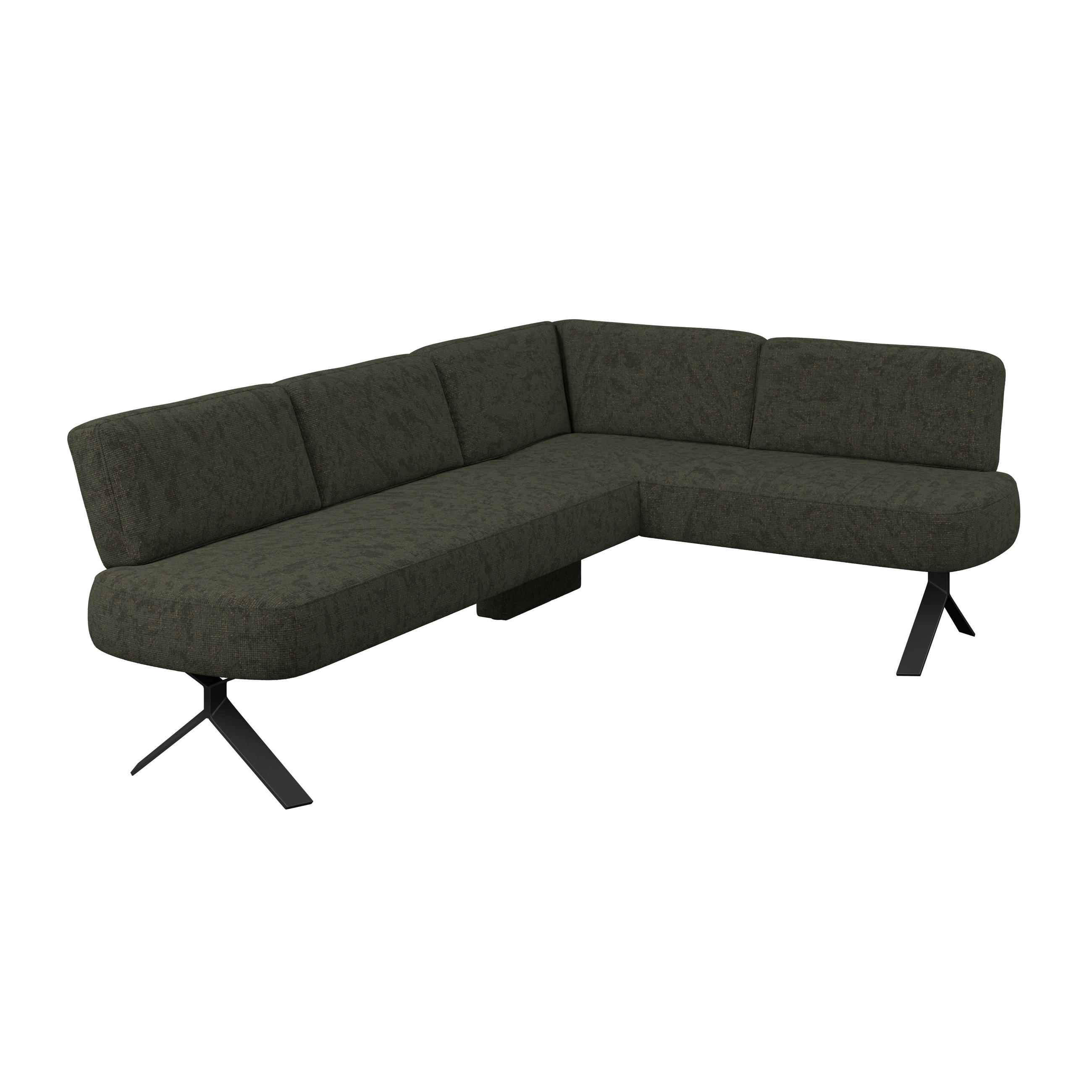 ECKBANK 248/176 cm Webstoff Grün   - Schwarz/Grün, MODERN, Textil/Metall (248/176cm) - Livetastic