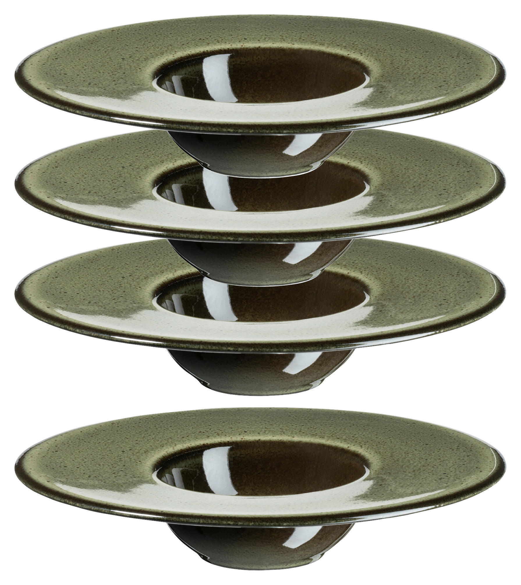 TELLERSET Ambitious 4-teilig  - Schwarz/Grün, Trend, Keramik (19cm) - Mäser