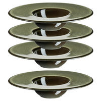 TELLERSET Ambitious 4-teilig  - Schwarz/Grün, Trend, Keramik (19cm) - Mäser