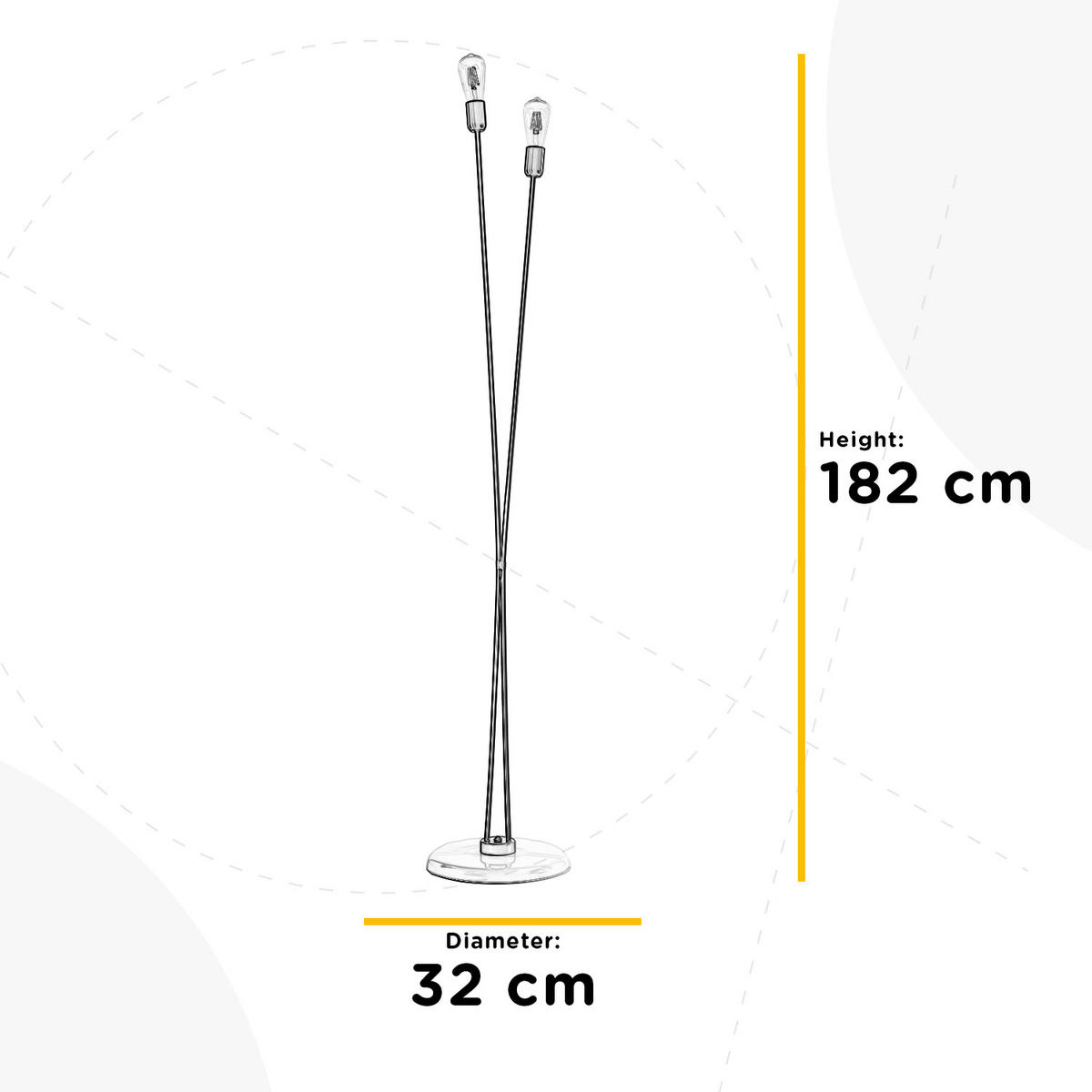 STEHLEUCHTE 32/182 cm    - Blau, Basics, Metall (32/182cm)