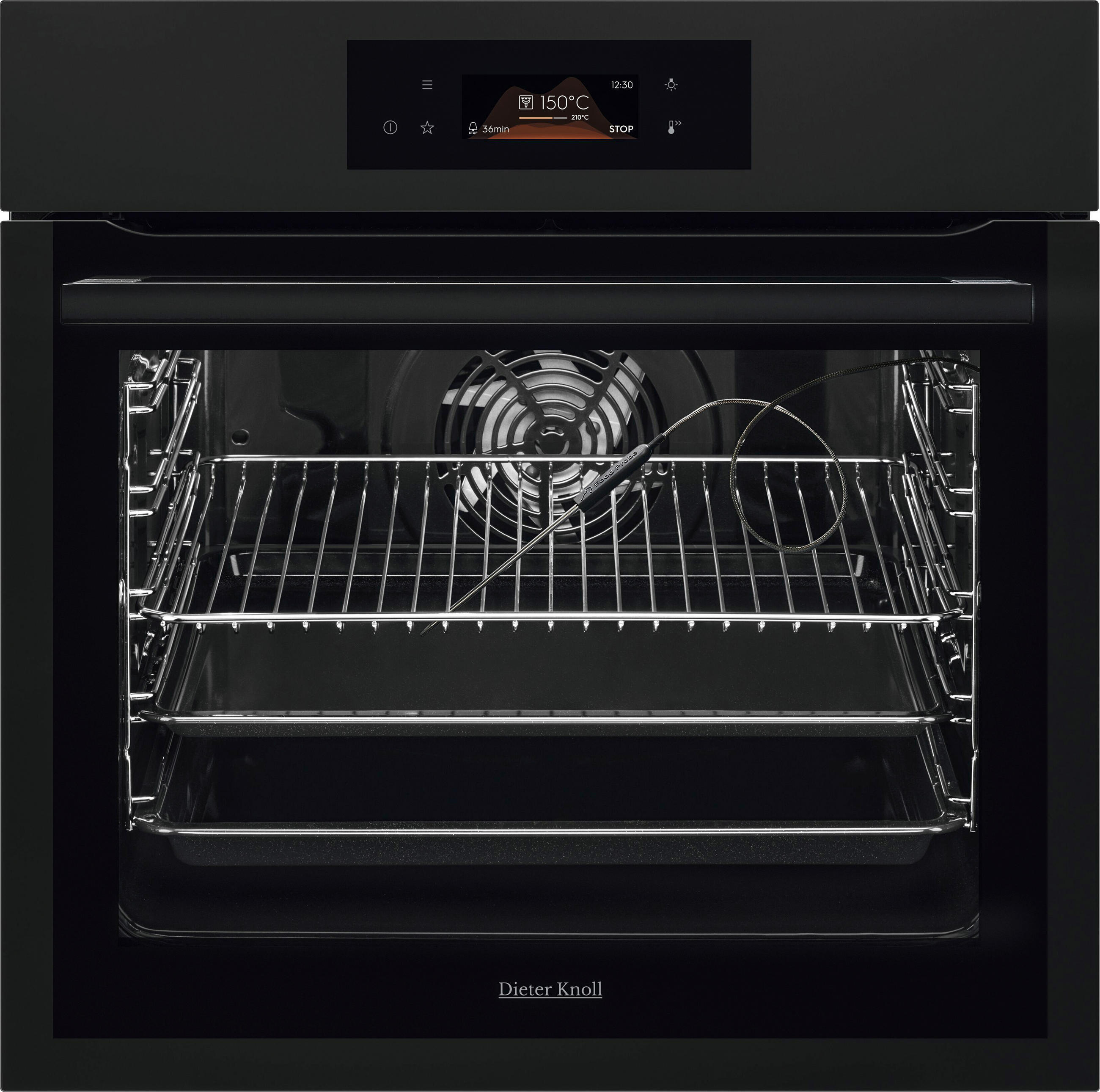EINBAUBACKOFEN DKP39906MK  - Schwarz, Basics, Glas/Metall (59,4/59,4/56,9cm) - Dieter Knoll