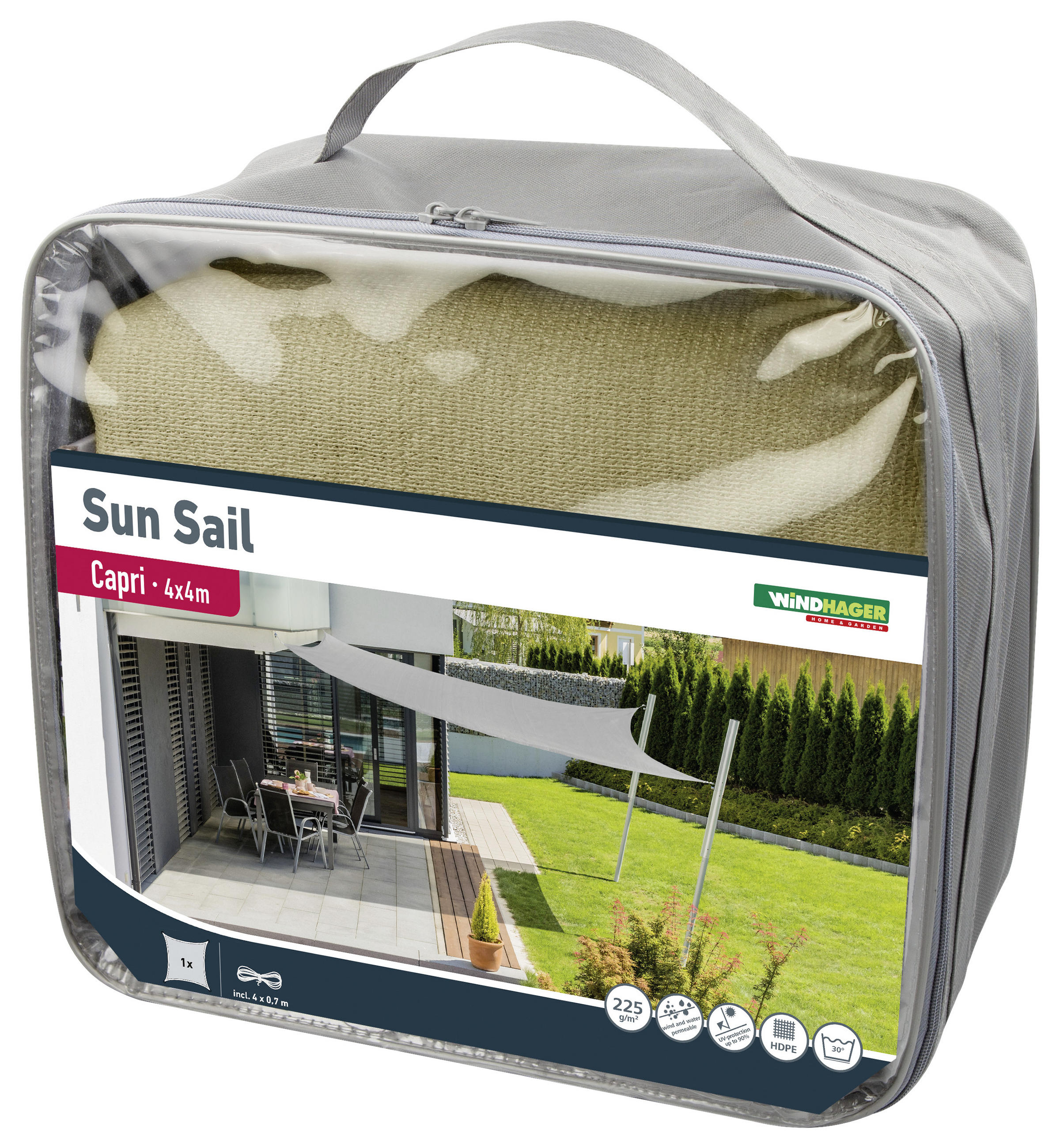 GARTENSONNENSEGEL  400/400 cm  - Champagner, Basics (400/400cm)