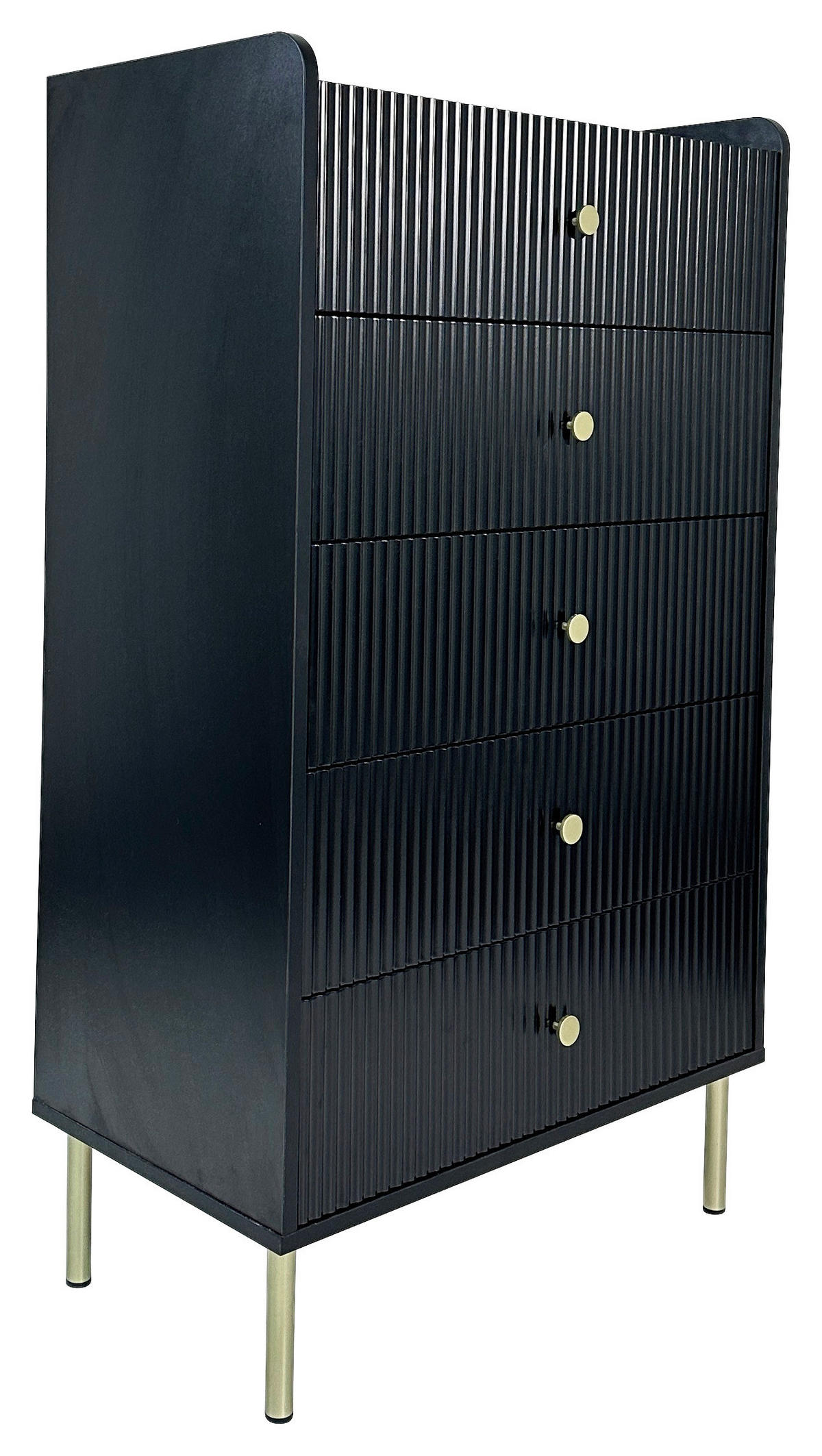 BYRÅ 70/121,6/40 cm  - svart/guldfärgad, Design, metall/trämaterial (70/121,6/40cm) - Xora