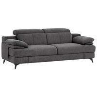 2-SITZER-SOFA Chenille Dunkelgrau  - Dunkelgrau/Schwarz, Design, Textil/Metall (205/80/104cm) - Livetastic