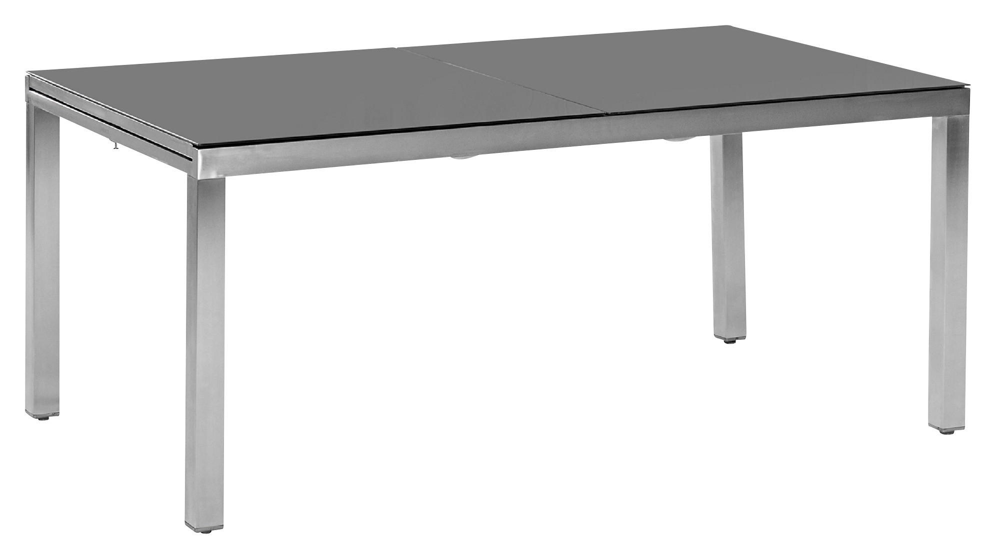GARTENTISCH Metall Grau, Silberfarben rechteckig  - Silberfarben/Grau, MODERN, Glas/Metall (150/90/75cm) - Gardenson