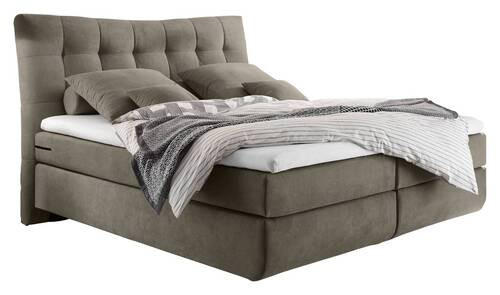 BOXSPRINGBETT 180/200 cm  in Schlammfarben  - Schlammfarben/Schwarz, Design, Kunststoff/Textil (180/200cm) - Esposa