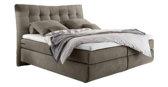 BOXSPRINGBETT 180/200 cm  in Schlammfarben  - Schlammfarben/Schwarz, Design, Kunststoff/Textil (180/200cm) - Esposa