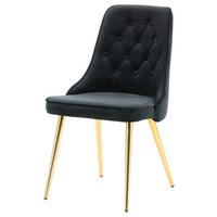 STOLSET 2 styck  sammet  svart, guldfärgad  - svart/guldfärgad, Design, metall/textil (50/88.5/66cm) - Livetastic