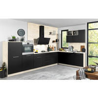 EINBAUKÜCHE PLUS  - Birkefarben/Schwarz, Design, Holzwerkstoff - Nolte Küchen