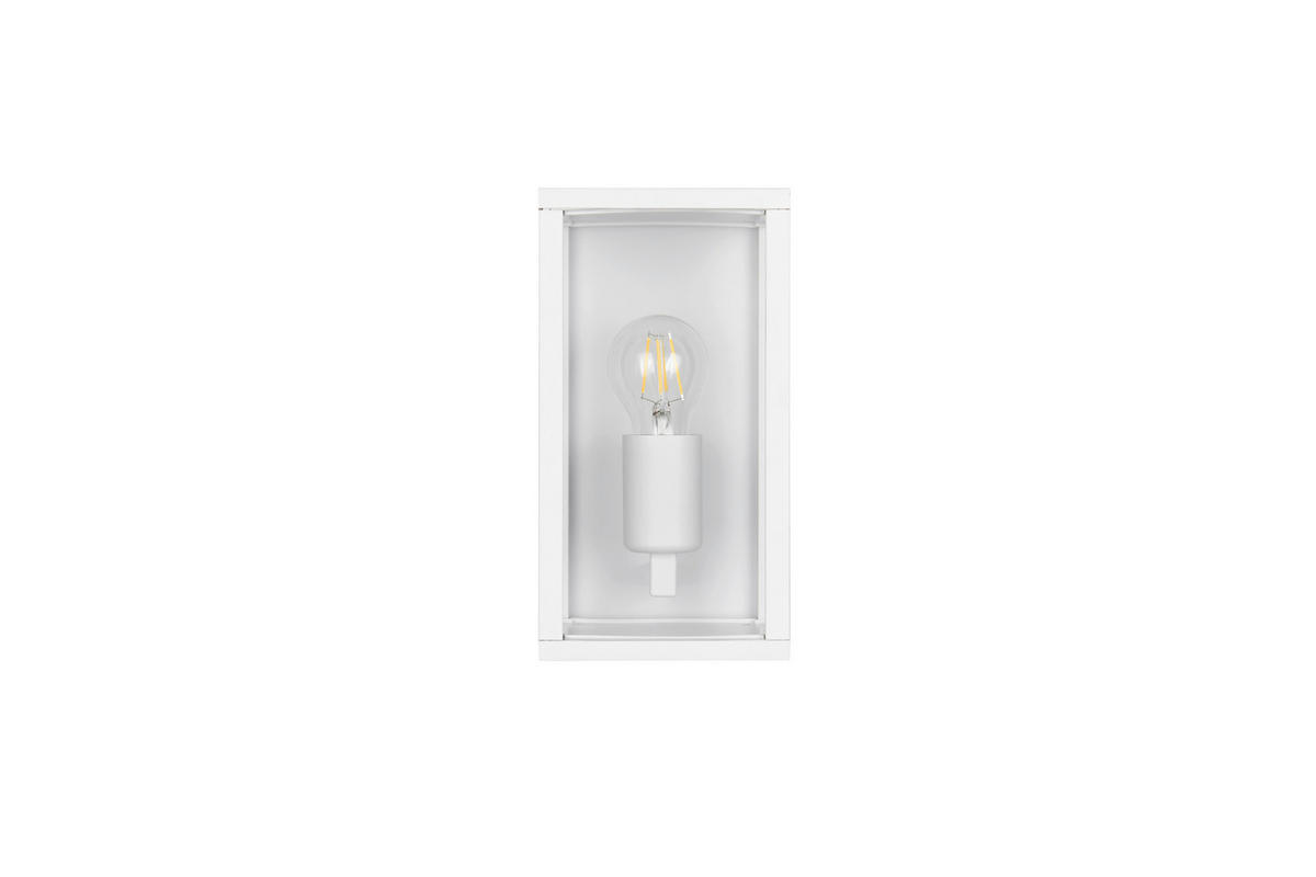 VÄGGLAMPA FÖR UTOMHUS - klar/vit, Basics, metall/glas (14/14/26cm) - Trio Leuchten