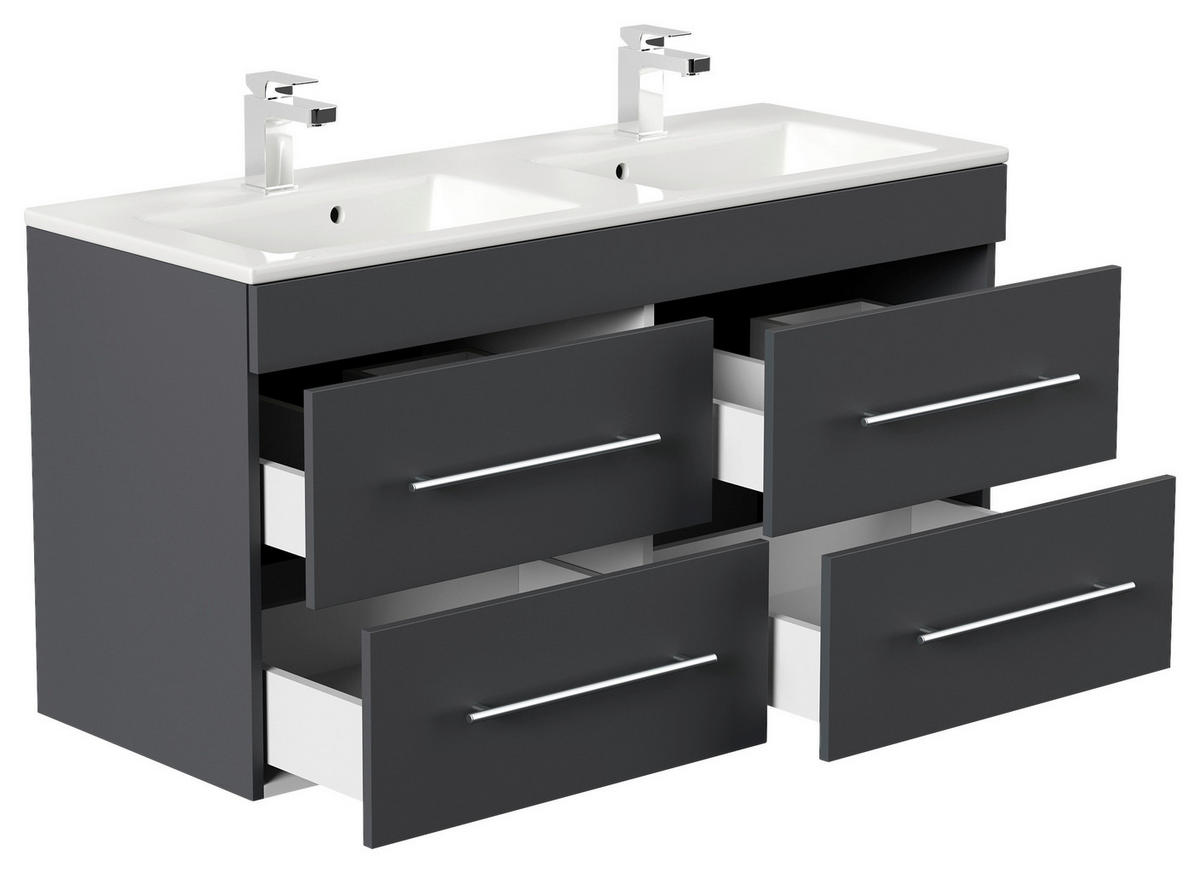 WASCHTISCHKOMBI 120 cm  - Graphitfarben/Weiß, Basics, Keramik/Holzwerkstoff (120cm) - MID.YOU