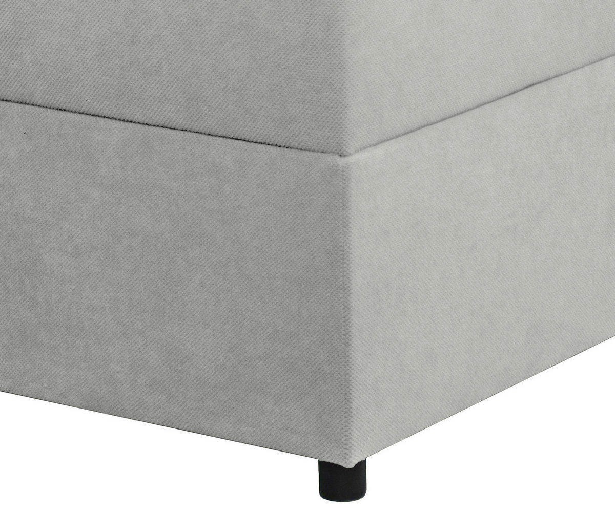 BOXBETT 100/200 cm  in Hellgrau  - Hellgrau/Schwarz, Konventionell, Kunststoff/Textil (100/200cm) - Moderano