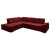 ECKSOFA  in Mikrofaser Dunkelrot  260/312 cm  - Chromfarben/Dunkelrot, Design, Textil/Metall (260/312cm) - Beldomo Style