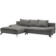 ECKSOFA in Chenille Blau, Braun  - Blau/Schwarz, MODERN, Textil/Metall (182/290cm) - Hom`in