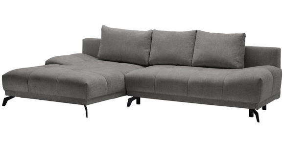 ECKSOFA in Chenille Blau, Braun  - Blau/Schwarz, MODERN, Textil/Metall (182/290cm) - Hom`in