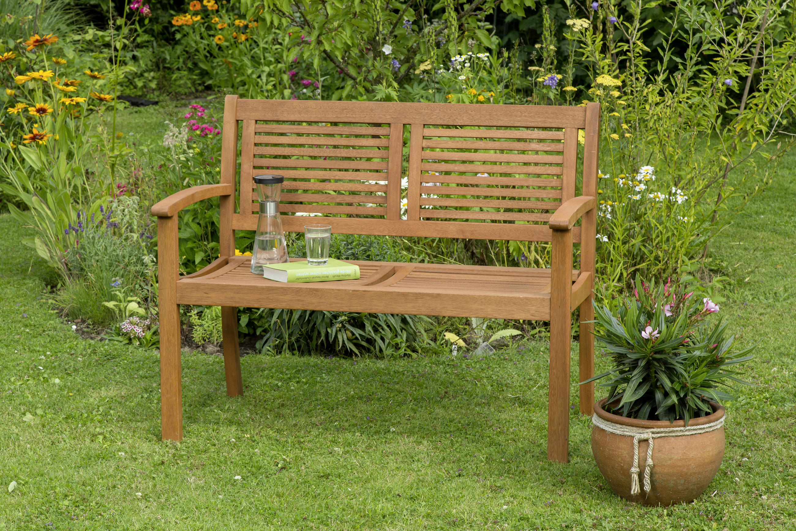 GARTENBANK 110/90/58 cm Eukalyptusholz   - Naturfarben, Basics, Holz (110/90/58cm) - Ambia Garden
