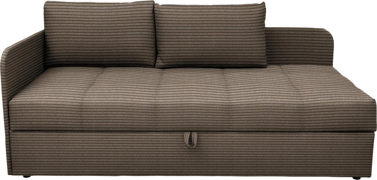 LIEGE Cord Graubraun  - Graubraun/Schwarz, Basics, Kunststoff/Textil (95/90/205cm) - Xora