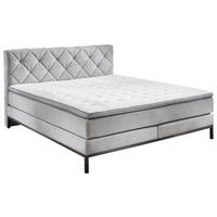 BOXSPRINGBETT 140/200 cm  in Silberfarben  - Silberfarben/Schwarz, Konventionell, Textil/Metall (140/200cm) - Carryhome