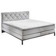 BOXSPRINGBETT 140/200 cm  in Silberfarben  - Silberfarben/Schwarz, KONVENTIONELL, Textil/Metall (140/200cm) - Carryhome