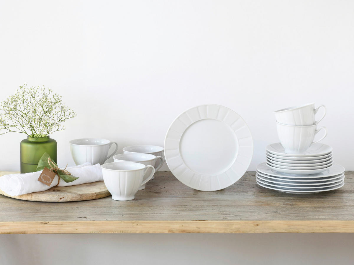 KÁVOVÁ SOUPRAVA, porcelán - bílá, Basics, keramika - Creatable