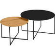 COUCHTISCHSET in Holz, Metall, Holzwerkstoff 80/60/80/60/43/39 cm  - Eichefarben/Schwarz, Design, Holz/Holzwerkstoff (80/60/80/60/43/39cm) - Carryhome