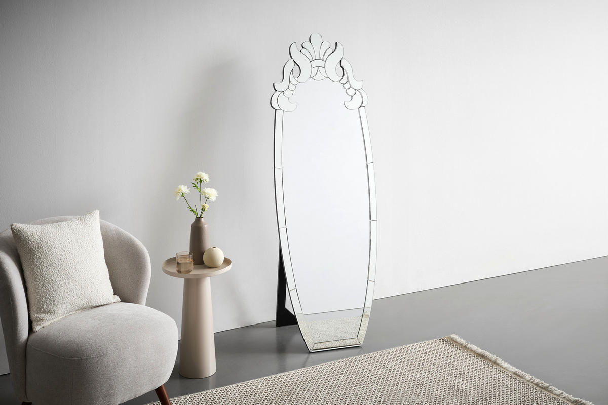 WANDSPIEGEL 55/160/4,2 cm    in oval  - Klar, Design, Glas/Holzwerkstoff (55/160/4,2cm) - MID.YOU