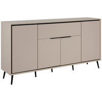 KOMODA   175/90/38 cm   boje pijeska  - boje pijeska/crna, Konvencionalno, drvni materijal/metal (175/90/38cm) - Livetastic