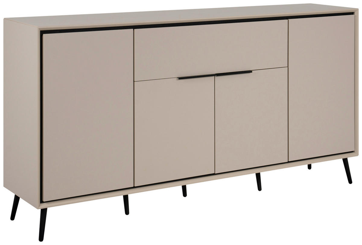 KOMODA   175/90/38 cm   boje pijeska  - boje pijeska/crna, Konvencionalno, drvni materijal/metal (175/90/38cm) - Livetastic