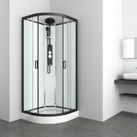 DUSCHKABINE  in Schwarz  - Schwarz, MODERN, Glas/Metall (90/90/230cm) - Sanotechnik