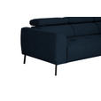 ECKSOFA in Chenille Dunkelblau  280/205 cm  - Schwarz/Dunkelblau, Design, Textil/Metall (280/205cm) - Xora