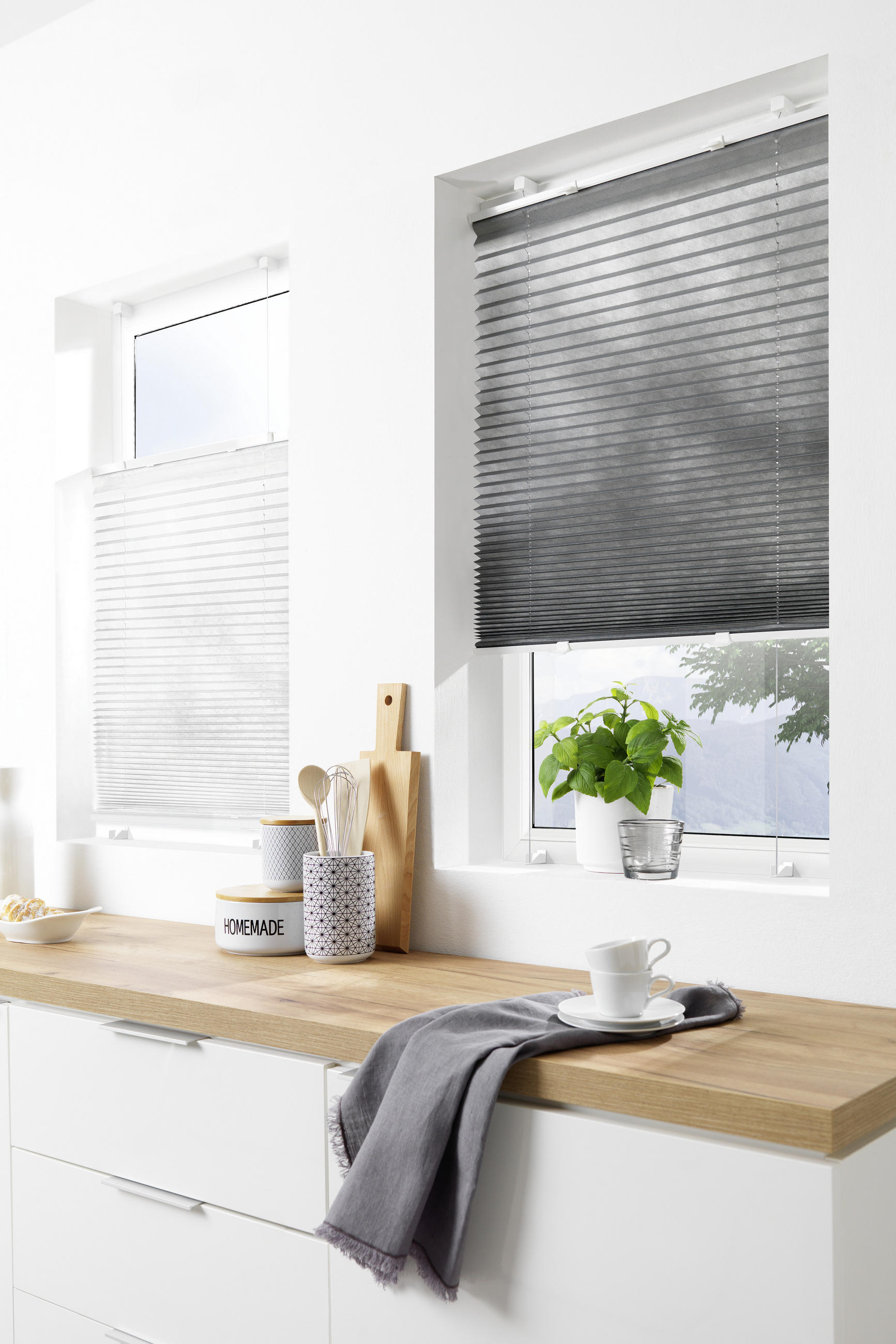 PLISÉ, poloprůhledné, 50/130 cm - bílá, Basics, textil (50/130cm) - Boxxx