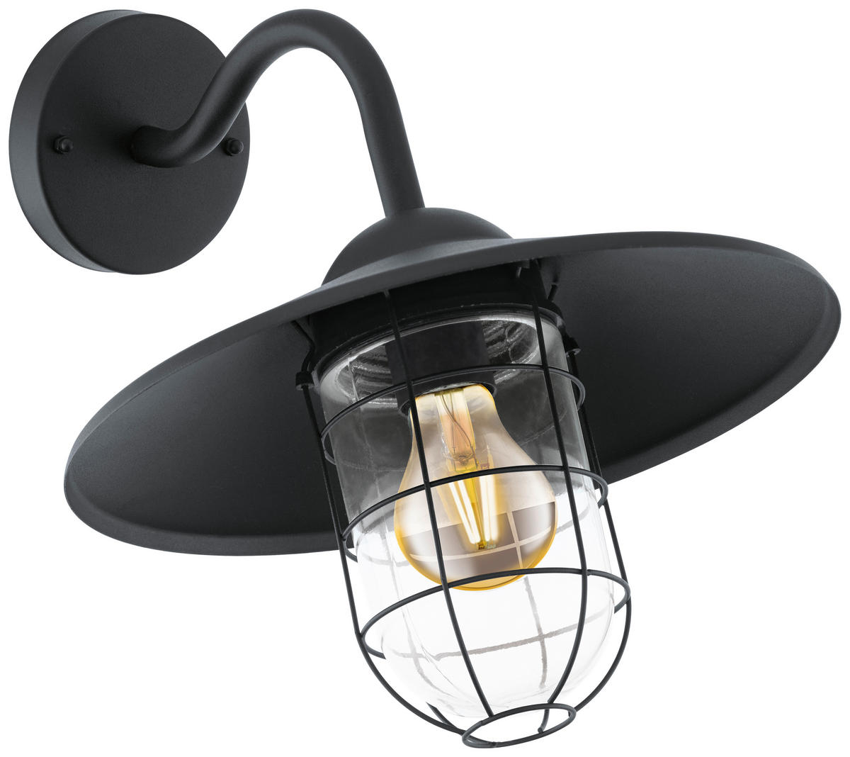 AUSSENLEUCHTE - Klar/Zinkfarben, Konventionell, Glas/Metall (30/25/38cm) - Eglo