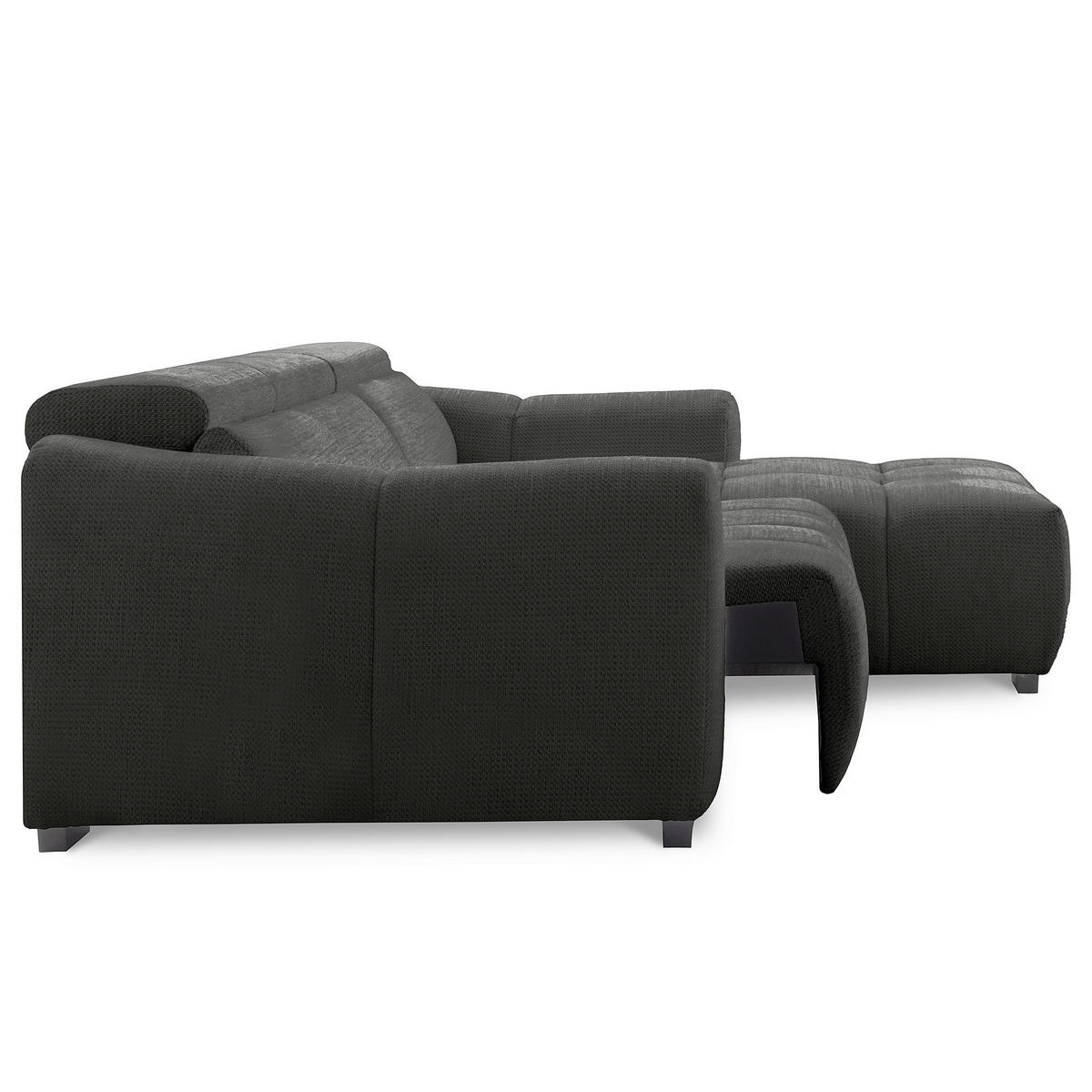 ECKSOFA  Webstoff Schwarz  - Schwarz, Design, Kunststoff/Textil (274/177cm) - Livetastic