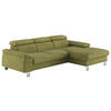 ECKSOFA in Flachgewebe Grün  - Chromfarben/Grün, Design, Textil/Metall (244/166cm) - Livetastic