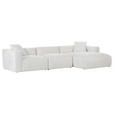 ECKSOFA in Chenille Creme  - Creme/Schwarz, MODERN, Kunststoff/Textil (323/178cm) - Carryhome