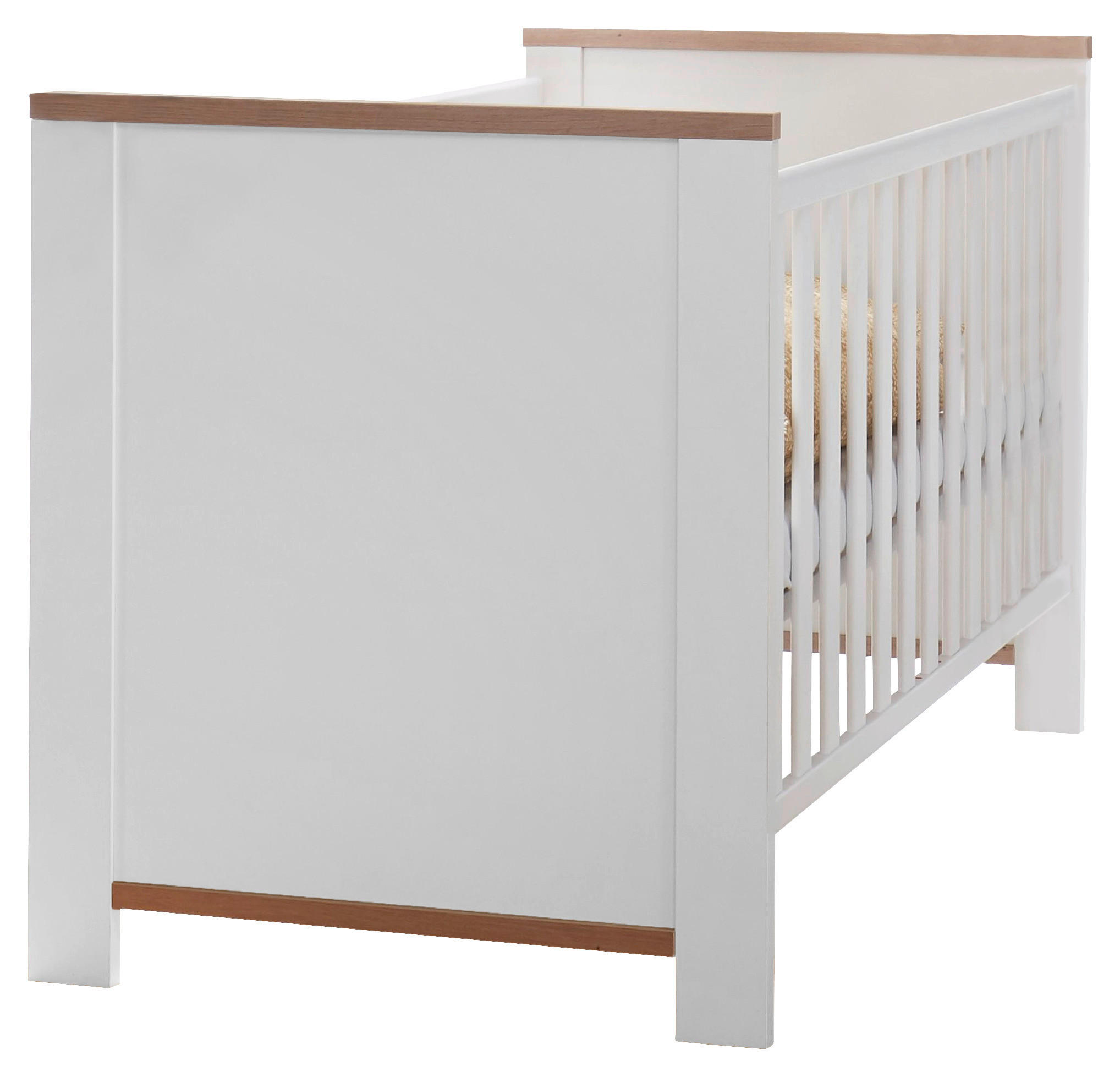 GITTERBETT Adele  77/89/144 cm   - Weiß/Eiche Artisan, Basics, Holz/Holzwerkstoff (77/89/144cm)