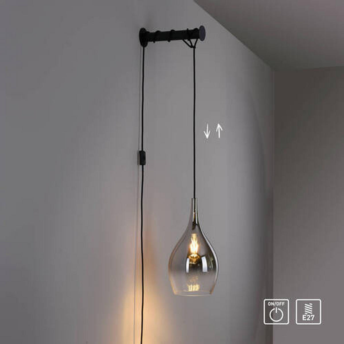 WANDLEUCHTE 33/20/100 cm   - Design, Glas/Kunststoff (33/20/100cm)
