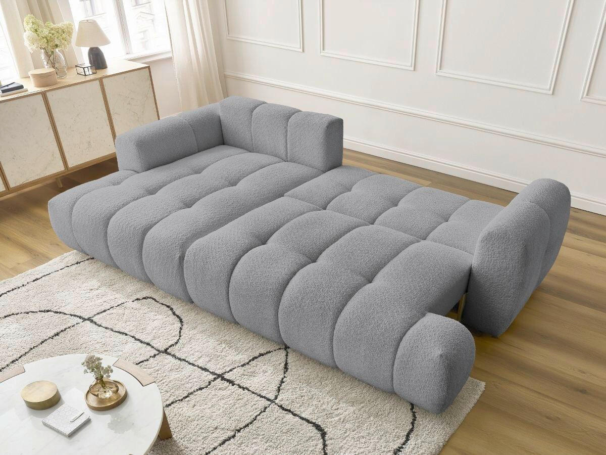 ECKSCHLAFSOFA FUJI Bouclé Dunkelgrau  inkl.  - Dunkelgrau/Schwarz, MODERN, Kunststoff/Textil (160/292cm)