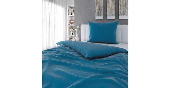 BETTWÄSCHE TANJA Satin 140/220 cm - Blau, Basics, Textil (140/220cm) - Novel