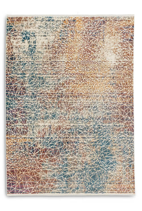 WEBTEPPICH  133/190 cm  Blau, Rot, Beige   - Blau/Beige, LIFESTYLE, Textil (133/190cm) - Novel