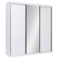 SCHIEBETÜRENSCHRANK 200/215/59,5 cm 3-türig  - Schwarz/Weiß, MODERN, Holzwerkstoff/Metall (200/215/59,5cm) - MID.YOU