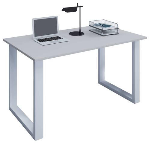 SCHREIBTISCH 140/80/76 cm  in Grau, Weiß  - Weiß/Grau, MODERN, Holzwerkstoff/Metall (140/80/76cm) - MID.YOU
