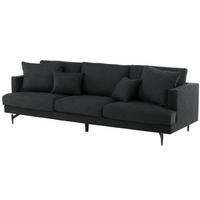 3-SITS SOFFA i textilväv svart  - svart, Design, metall/textil (259/86/86cm) - Pure Home Comfort