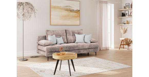 SCHLAFSOFA  mit Liegefunktion, Schlafen auf Sitzhöhe, Rücken echt Chenille Rosa  - Schwarz/Rosa, KONVENTIONELL, Textil/Metall (203/94/96cm) - Carryhome