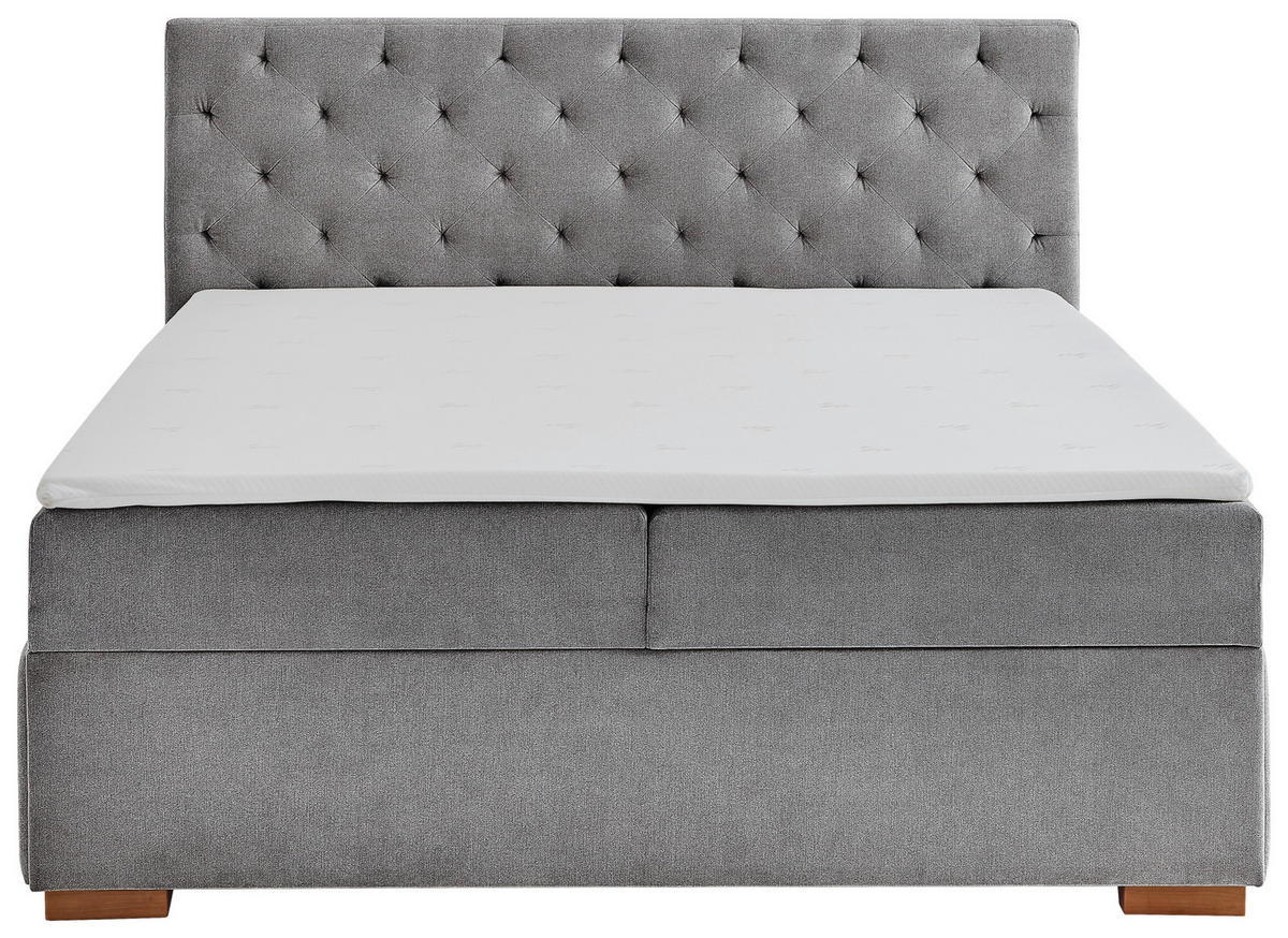 BOXBETT 180/200 cm  in Anthrazit  - Eichefarben/Anthrazit, Basics, Holz/Textil (180/200cm) - Boxxx